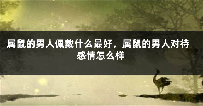 属鼠的男人佩戴什么最好，属鼠的男人对待感情怎么样