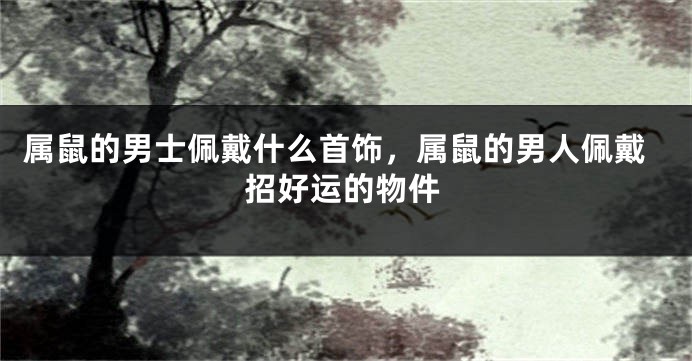 属鼠的男士佩戴什么首饰，属鼠的男人佩戴招好运的物件