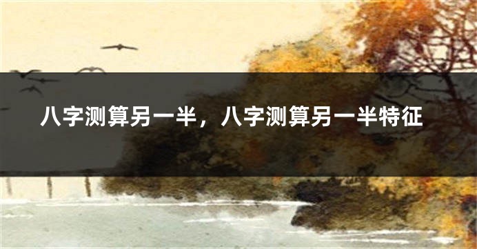 八字测算另一半，八字测算另一半特征