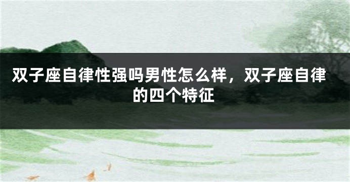 双子座自律性强吗男性怎么样，双子座自律的四个特征