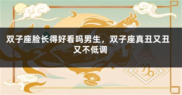 双子座脸长得好看吗男生，双子座真丑又丑又不低调