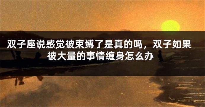 双子座说感觉被束缚了是真的吗，双子如果被大量的事情缠身怎么办