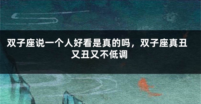 双子座说一个人好看是真的吗，双子座真丑又丑又不低调