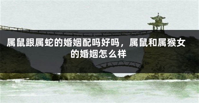 属鼠跟属蛇的婚姻配吗好吗，属鼠和属猴女的婚姻怎么样