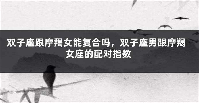 双子座跟摩羯女能复合吗，双子座男跟摩羯女座的配对指数