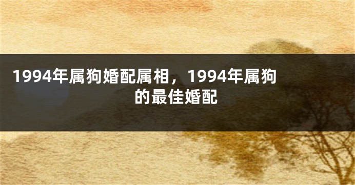 1994年属狗婚配属相，1994年属狗的最佳婚配