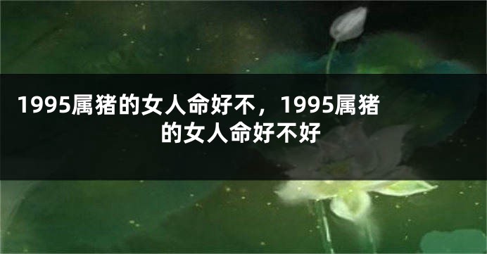 1995属猪的女人命好不，1995属猪的女人命好不好