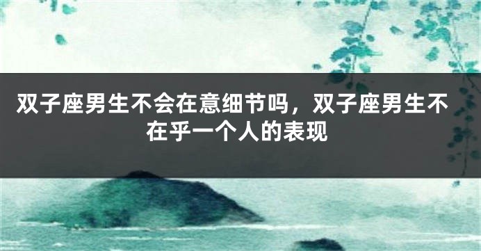 双子座男生不会在意细节吗，双子座男生不在乎一个人的表现
