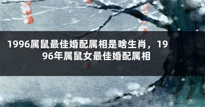 1996属鼠最佳婚配属相是啥生肖，1996年属鼠女最佳婚配属相