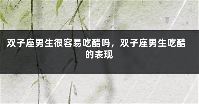 双子座男生很容易吃醋吗，双子座男生吃醋的表现