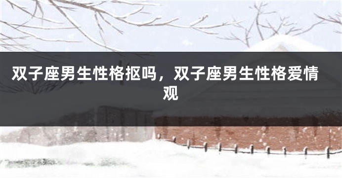 双子座男生性格抠吗，双子座男生性格爱情观