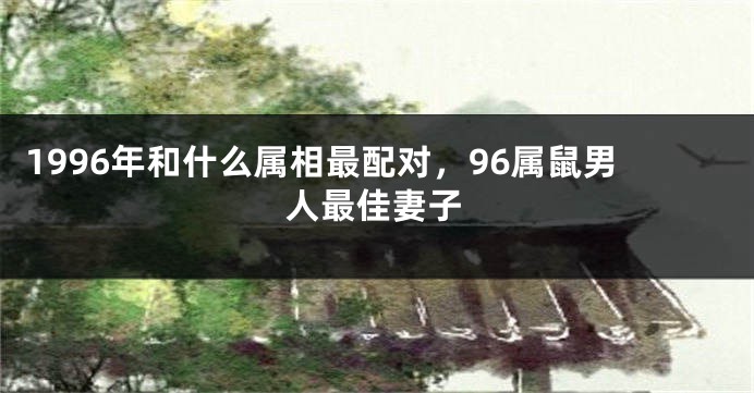 1996年和什么属相最配对，96属鼠男人最佳妻子