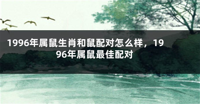 1996年属鼠生肖和鼠配对怎么样，1996年属鼠最佳配对