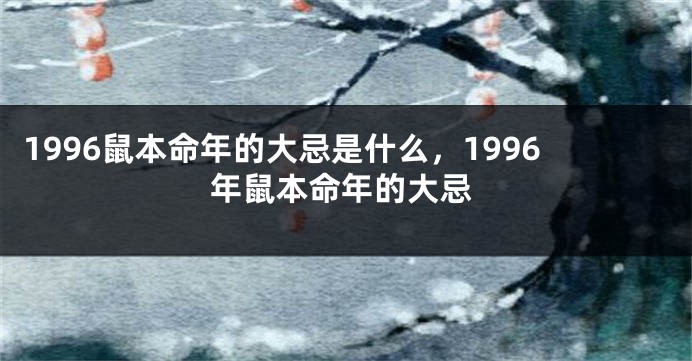 1996鼠本命年的大忌是什么，1996年鼠本命年的大忌