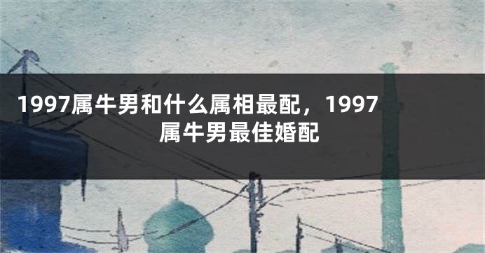 1997属牛男和什么属相最配，1997属牛男最佳婚配