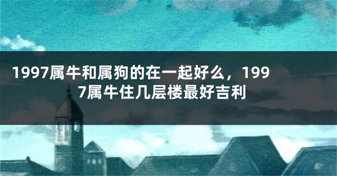 1997属牛和属狗的在一起好么，1997属牛住几层楼最好吉利