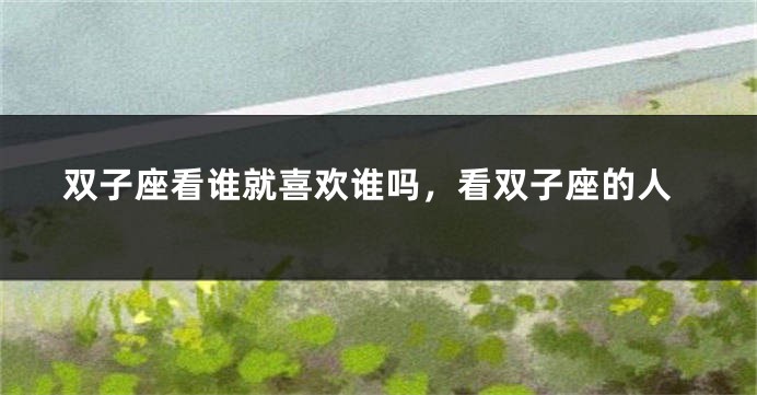 双子座看谁就喜欢谁吗，看双子座的人