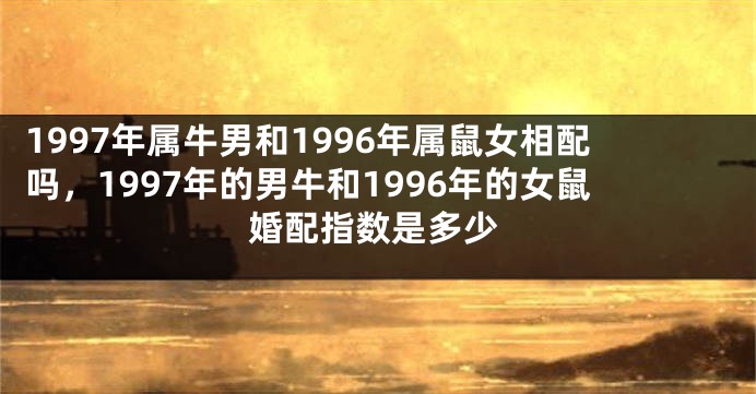 1997年属牛男和1996年属鼠女相配吗，1997年的男牛和1996年的女鼠婚配指数是多少