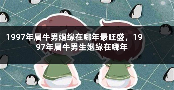 1997年属牛男姻缘在哪年最旺盛，1997年属牛男生姻缘在哪年