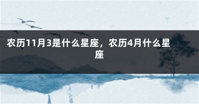 农历11月3是什么星座，农历4月什么星座