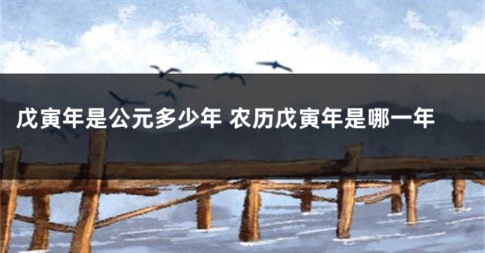 戊寅年是公元多少年 农历戊寅年是哪一年