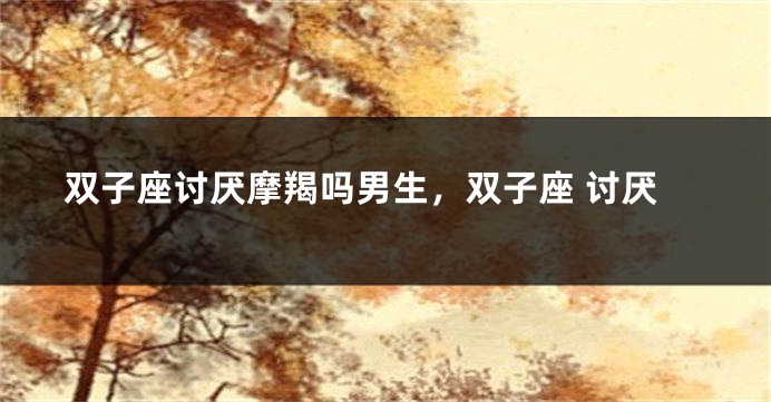 双子座讨厌摩羯吗男生，双子座 讨厌