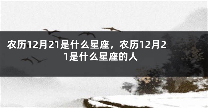 农历12月21是什么星座，农历12月21是什么星座的人