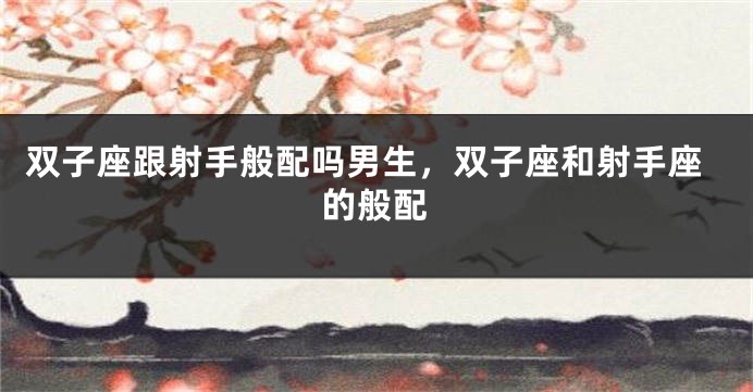双子座跟射手般配吗男生，双子座和射手座的般配