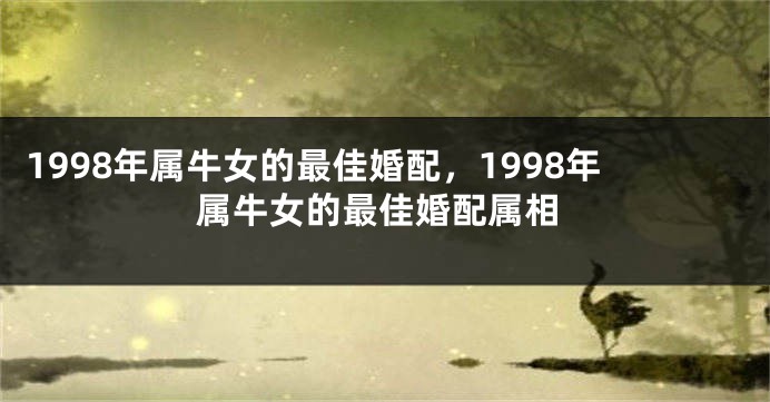 1998年属牛女的最佳婚配，1998年属牛女的最佳婚配属相