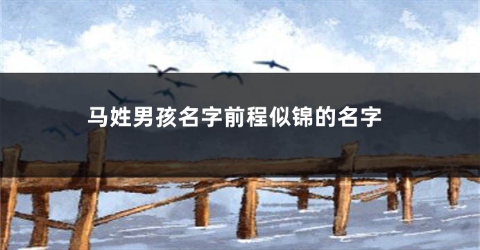 马姓男孩名字前程似锦的名字