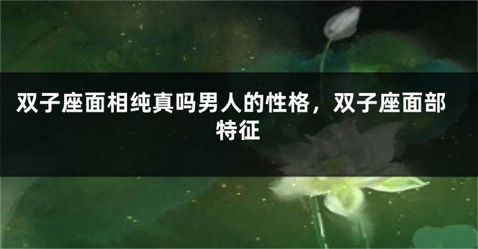 双子座面相纯真吗男人的性格，双子座面部特征