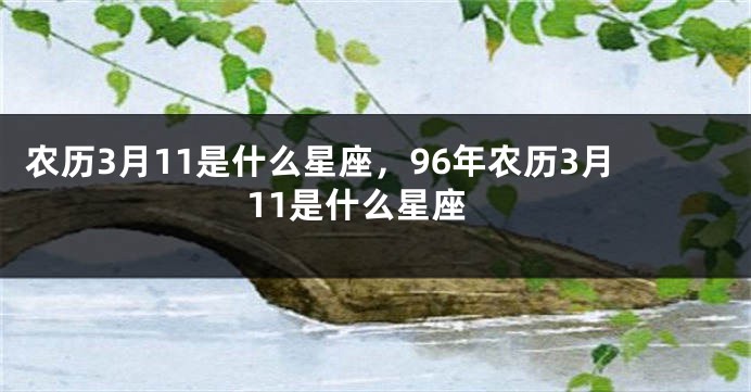 农历3月11是什么星座，96年农历3月11是什么星座