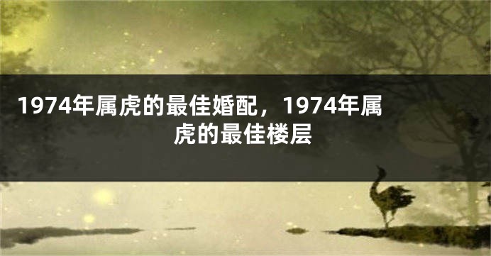 1974年属虎的最佳婚配，1974年属虎的最佳楼层