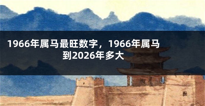 1966年属马最旺数字，1966年属马到2026年多大