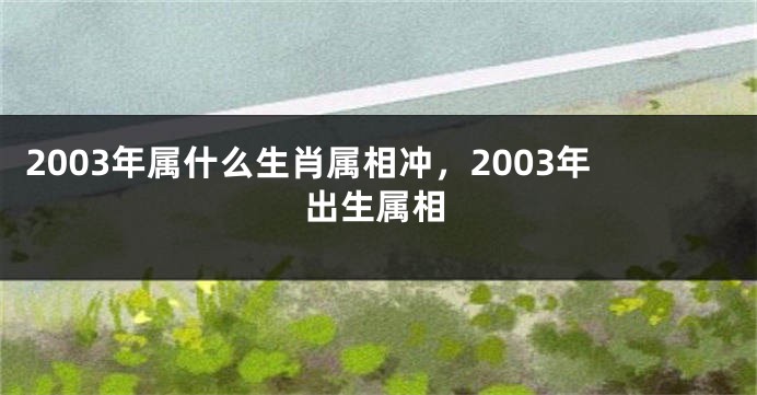 2003年属什么生肖属相冲，2003年出生属相