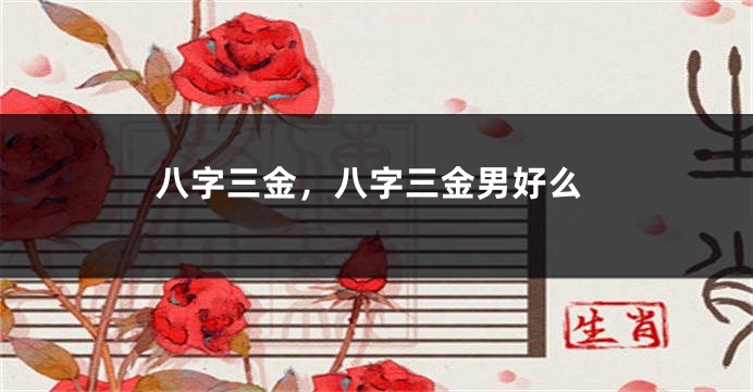 八字三金，八字三金男好么