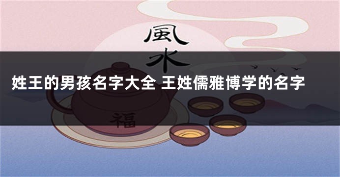 姓王的男孩名字大全 王姓儒雅博学的名字