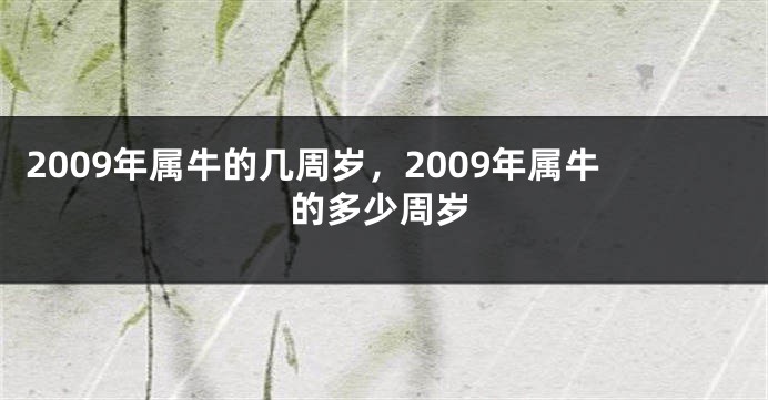 2009年属牛的几周岁，2009年属牛的多少周岁