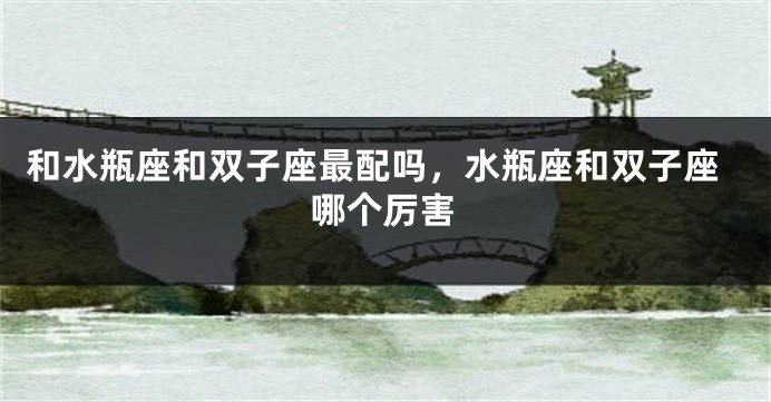和水瓶座和双子座最配吗，水瓶座和双子座哪个厉害