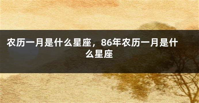 农历一月是什么星座，86年农历一月是什么星座