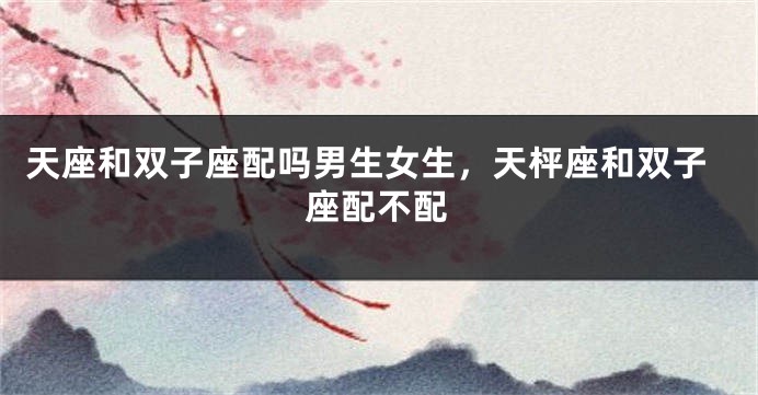 天座和双子座配吗男生女生，天枰座和双子座配不配