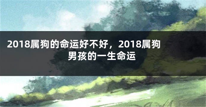 2018属狗的命运好不好，2018属狗男孩的一生命运