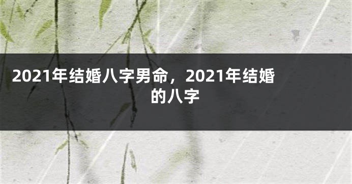 2021年结婚八字男命，2021年结婚的八字