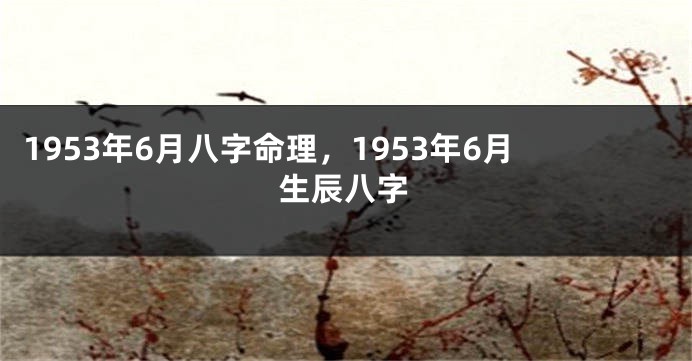 1953年6月八字命理，1953年6月生辰八字
