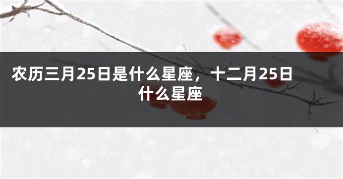 农历三月25日是什么星座，十二月25日什么星座