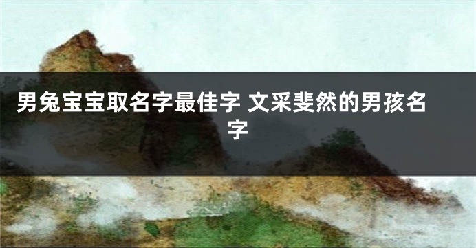 男兔宝宝取名字最佳字 文采斐然的男孩名字