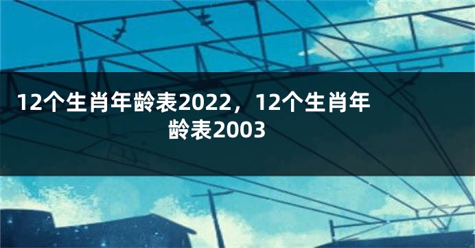 12个生肖年龄表2022，12个生肖年龄表2003