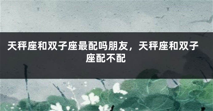 天秤座和双子座最配吗朋友，天秤座和双子座配不配