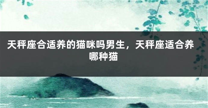 天秤座合适养的猫咪吗男生，天秤座适合养哪种猫