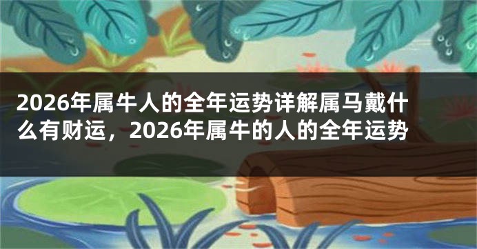 2026年属牛人的全年运势详解属马戴什么有财运，2026年属牛的人的全年运势